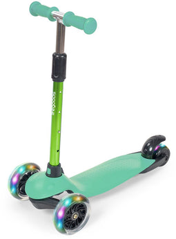 LifeGoods HappyStep - Kinderstep - 3 Lichtgevende LED Wielen - Hoogte Verstelbaar - Muntgroen