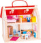 Goki Houten Poppenhuis Koffer met Accessoires