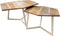 SVJ Salontafel 6-hoek - 56x73x45 cm - Metaal - Wit/Bruin - Set van 2