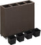 vidaXL - Plantenbak - verhoogd - met - 4 - potten - 80x22x79 - cm - poly - rattan - bruin