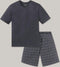 Schiesser Heren Shortama - Korte broek - V-hals - Antraciet - Maat L