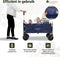 EasLife Bolderkar - Opvouwbaar - Bolderwagen - Regenhoes - Veiligheidsriem - Opbergvakjes - 80KG - 94L - Wasbaar Polyester - 98x45cm - Blauw
