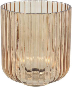 PTMD Windlicht Nora - 15x15x16 cm - Glas - Goud