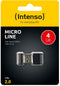 Intenso Micro Line - USB-stick 4GB - 16,5 MB/s lezen 6,5 MB/s schrijven - Zwart