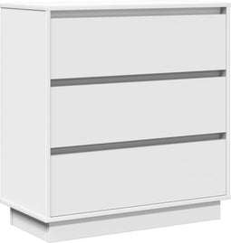 vidaXL - Nachtkastje - met - LED - Wit - 71x34,5x75 - cm - Kunststof - Hout