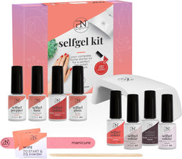 PN Selfcare Gellak Starterspakket - 1 Atomic Red + 4 Gellak Bestsellers - LED Lamp & Manicure Set - 8 x 6ml - Professionele Gellak voor Thuisgebruik