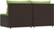 vidaXL - Tuinmiddenbanken - met - kussens - 2 - st - poly - rattan - bruin