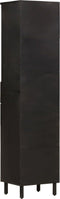 vidaXL - Badkamerkast - 38x33x160 - cm - massief - mangohout - zwart