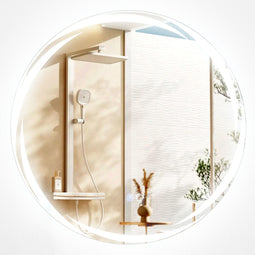 Coast LED Badkamerspiegel - Rond 60x60 cm - Dimbaar - Anticondens - Zilver