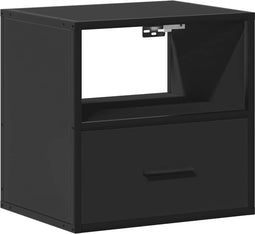 vidaXL - Nachtkastje - wandgemonteerd - 40x31x39,5 - cm - zwart