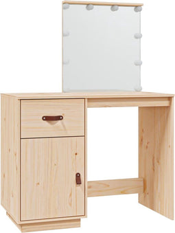 vidaXL - Kaptafel - met - LED - 95x50x133,5 - cm - massief - grenenhout