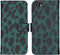 iMoshion Hoesje Geschikt voor iPhone SE (2022) / SE (2020) / 8 / 7 Hoesje Met Pasjeshouder - iMoshion Design Softcase Bookcase - Zwart / Meerkleurig / Groen / Green Leopard