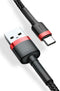 Baseus Cafule - Kabel USB / USB-C QC3.0 2A 200cm - Rood-Zwart