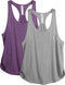 Dames Tanktop Sporttop Racerback Fitness Yoga Mouwloze Shirts, 2-Pack