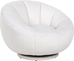 Richmond Draaifauteuil Kendall white furry (Himalaya 900 white furry)
