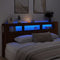 Hoofdeinde met LED 220x18,5x103,5 cm bewerkt hout bruineiken