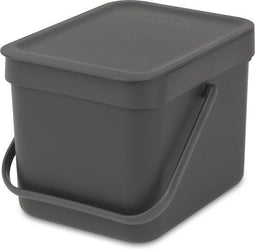 Brabantia Sort & Go Prullenbak - 6 liter - GFT-afval - Dark Grey