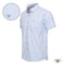 Cappuccino Bronte - Stretch Overhemd - Korte Mouw Strepen/Ruitjes - Light Blue