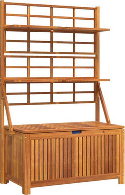 vidaXL - Opbergbox - met - latwerk - 99x50x160 - cm - massief - acaciahout