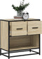 vidaXL - Nachtkastje - 60x31x60 - cm - bewerkt - hout - en - metaal - sonoma - eiken