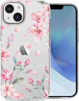 imoshion Hoesje Geschikt voor iPhone 14 Hoesje Siliconen - imoshion Design hoesje - Roze / Blossom Watercolor