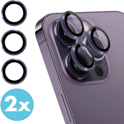 imoshion 2 Pack Camera lens protector| - Screenprotector Geschikt voor - |iPhone 14 Pro, iPhone 14 Pro Max| - |Paars|