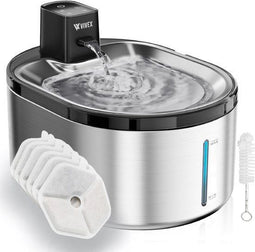 Vivex® Draadloze Drinkfontein - RVS - 4,5 Liter - 5-in-1 Filtratiesysteem