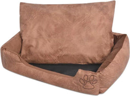 vidaXL - Hondenbed - kussen - PU-kunstleer - maat - XL - beige