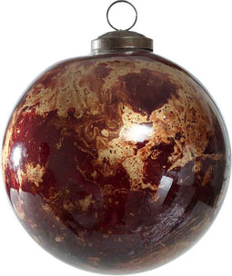 PTMD Roel Kerstbal - H12 x Ø12 cm - Glas - Rood/goud