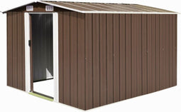 vidaXL - Tuinschuur - 257x298x178 - cm - metaal - bruin