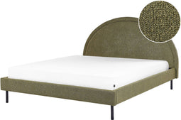MARGUT - Bed - Groen - 160 x 200 cm - Bouclé