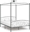 vidaXL - Hemelbedframe - metaal - grijs - 180x200 - cm