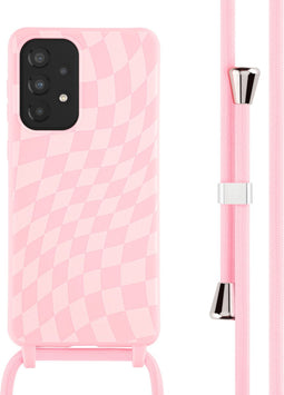 iMoshion Hoesje Geschikt voor Samsung Galaxy A33 Hoesje Met Koord - iMoshion Siliconen design hoesje met koord - Roze / Retro Pink