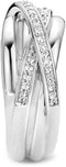 TI SENTO Dames Ring - 925 zilver - Zirconia wit - Maat 18.50 mm / maat 58 - 12056ZI