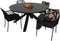 Portoro Eettafel - 158 cm - Sintered Stone Blad - Zwart-Grijs Gemarmerd