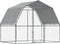 vidaXL - Hondenkennel - met - dak - en - deur - gegalvaniseerd - staal - zilverkleurig