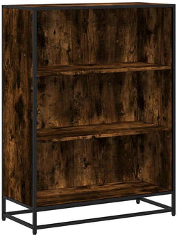 vidaXL - Boekenkast - 80,5x35x107,5 - cm - bewerkt - hout - gerookt - eikenkleurig