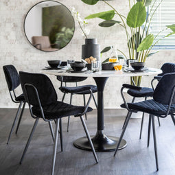 eettafel marmer rond wit 120x76 cm