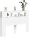 Hoofdeinde met LED 140x18,5x103,5 cm bewerkt hout wit