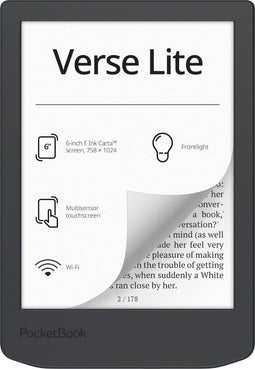 PocketBook Verse Lite - E-reader - 6 inch E Ink Carta™ touchscreen met voorgrondverlichting - Grijs