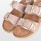 PS Poelman CURA - Dames Sandalen - Faux PU Imitatie Leren - Metallic Rosé Roze