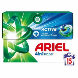 Ariel 4in1 Wasmiddel Pods Actieve Geurbestrijding - 15 wasbeurten (15 stuks)
