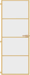 vidaXL - Binnendeur - smal - 76x201,5 - cm - gehard - glas - en - aluminium - goudkleur