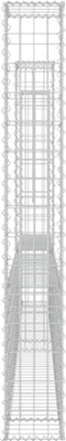 vidaXL - Schanskorf - U-vormig - met - 3 - palen - 260x20x150 - cm - ijzer