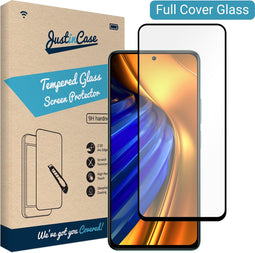 Poco F4 screenprotector - Full Cover - Gehard glas - Zwart - Just in Case