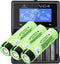 3x Panasonic 18650 Li-ion batterij en 4-weg Li-ion snellader
