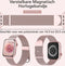 Podec Smartwatch Magnetische RVS Strap Rose Roze - Geschikt voor Apple Watch - Bandje Geschikt voor iWatch 42 / 44 / 45 / 49 mm - Geschikt voor Series 1/2/3/4/5/6/7/SE