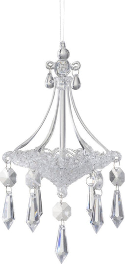 J-Line Kerstballen luster - glas - transparant - large - 2 stuks - kerstboomversiering