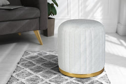 Poef - Hocker - Bijzettafel - Zwart/Goud