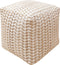 Poef Naturel/Ivoor - Stof - 40x40x40cm - Poef Vapi - House Nordic